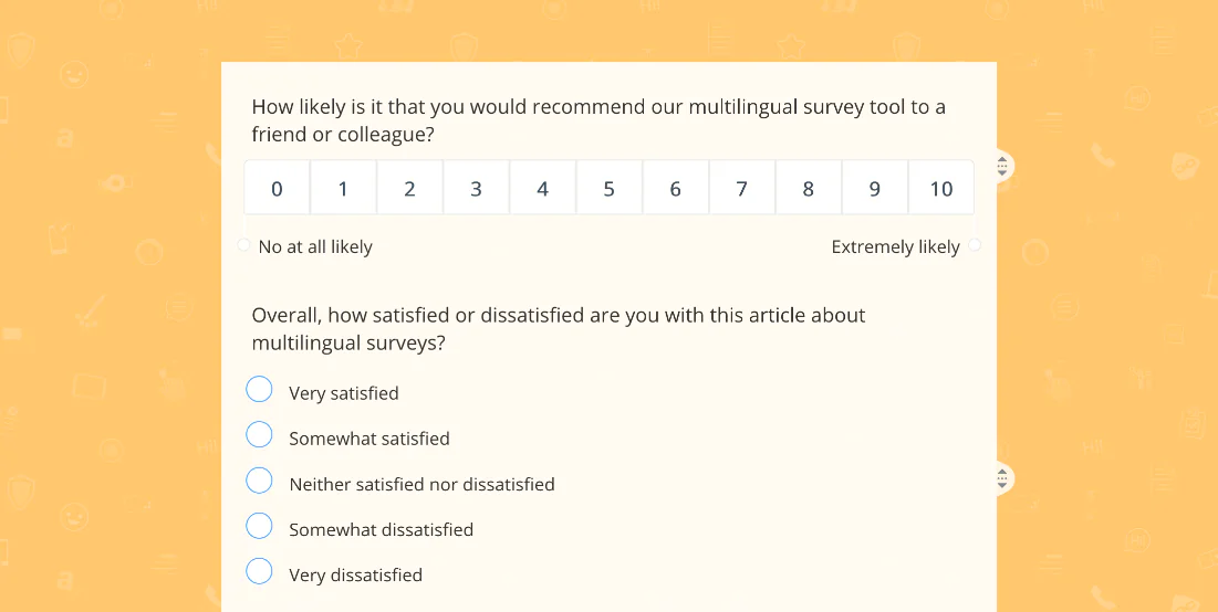 make a template for your survey in one of the languages first